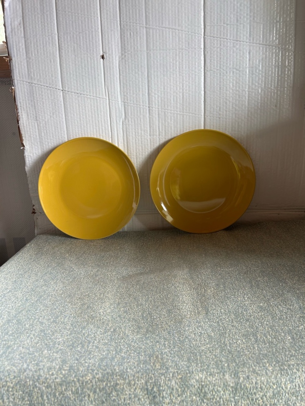 Yellow Ceramic Dinner Plates - Set of 2